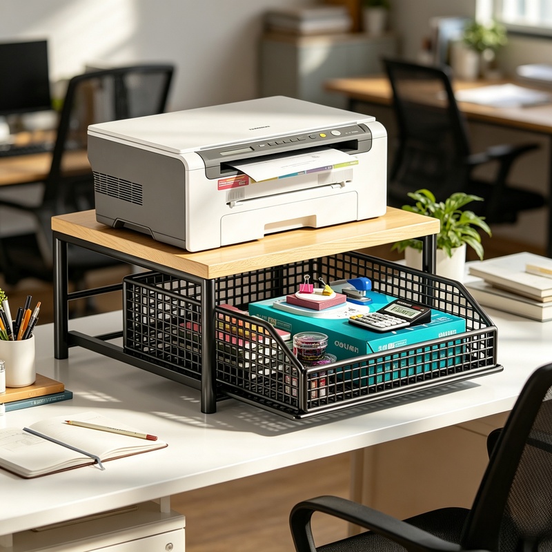 Cubicle Shelf Organizer - Suporte vertical para micro-ondas com gaveta