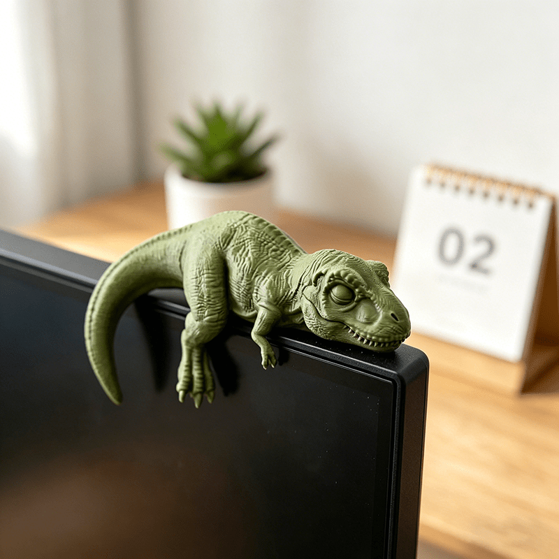 Cubicle Shelf Organizer - Figuras Decorativas de Dinossauro T-Rex Dormindo