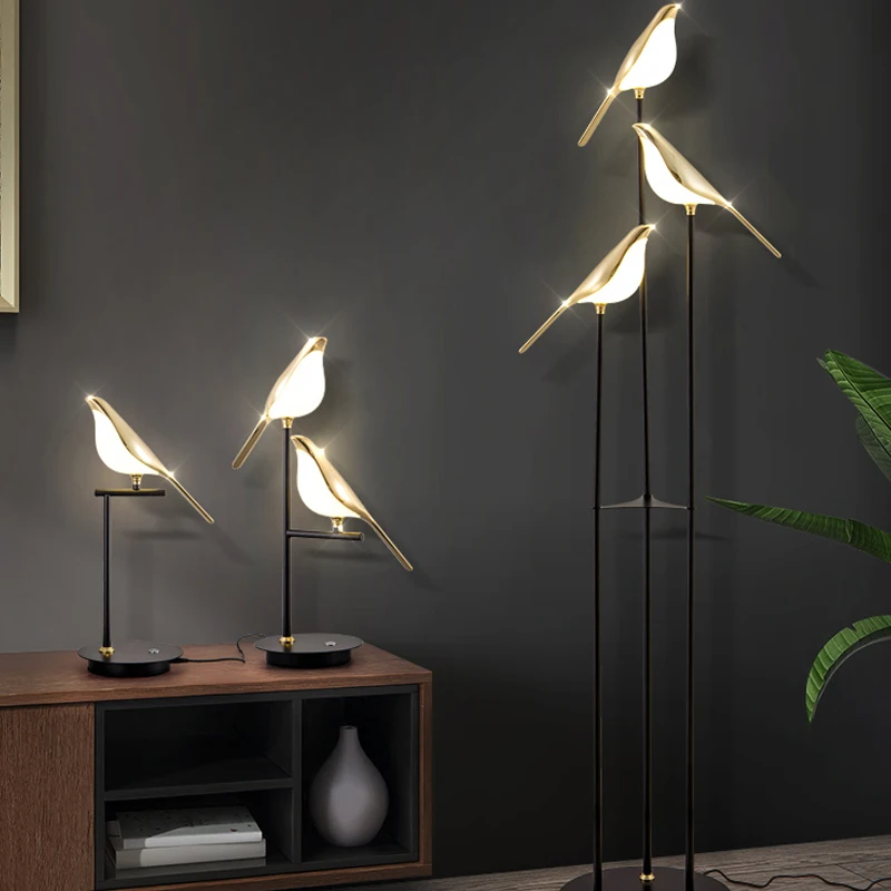 Magpie Bird-Standing LED Light - Floor Lamp Arched avaliação e preço